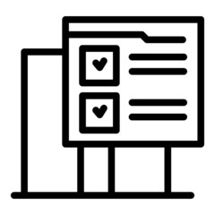 Poster - Check form icon outline vector. Claim order