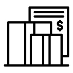 Poster - Check delivery icon outline vector. Fill form