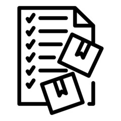 Poster - Order summary icon outline vector. Fill form