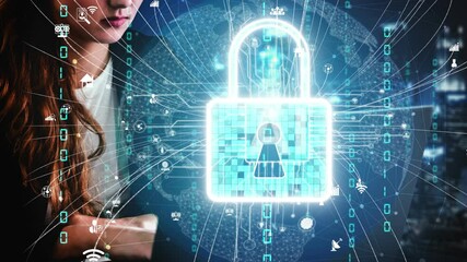 Aufkleber - cyber security encryption technology to protect data privacy conceptual . 3d render computer graphic