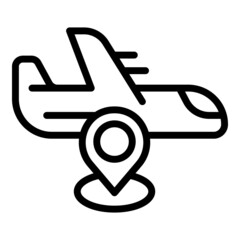 Poster - Airplane parcel location icon outline vector. Cargo export