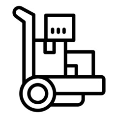 Poster - Parcel cart icon outline vector. Shipment service