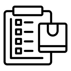 Poster - Parcel board icon outline vector. Service order