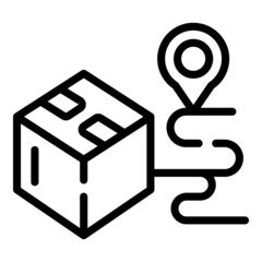 Poster - Parcel location icon outline vector. Box delivery
