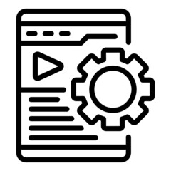 Poster - Video gear icon outline vector. Call movie