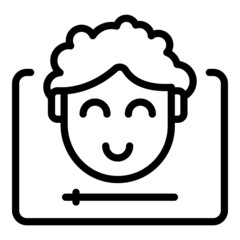 Poster - Online vlogger icon outline vector. Screen distance