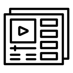 Poster - Web page icon outline vector. Watch button