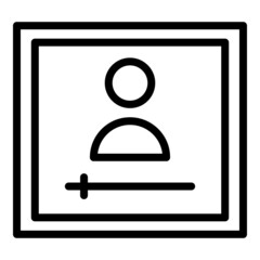 Poster - Play video icon outline vector. Screen distance