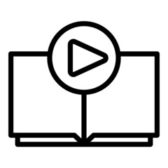 Poster - Video book icon outline vector. Computer online