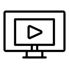 Poster - Video tutorial icon outline vector. Computer online