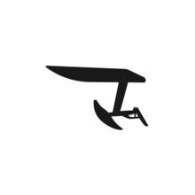 Hydrofoil Silhouette. Black Vector Icon, Logo Isolated On White Background.