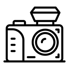 Poster - Camera old model icon outline vector. Photo studio