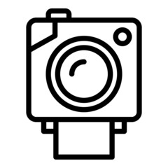Poster - Small action camera icon outline vector. Photo equipment