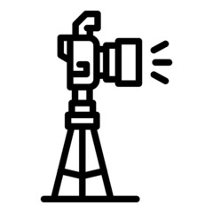 Poster - Camera tripod icon outline vector. Studio photo