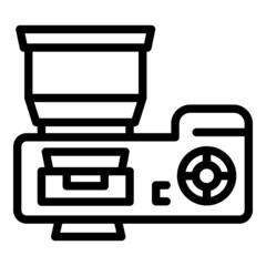 Poster - Top view camera icon outline vector. Studio photo