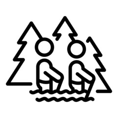 Wall Mural - Summer river trip icon outline vector. Travel eco nature