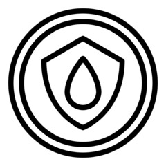 Wall Mural - Secured water drop icon outline vector. Save eco
