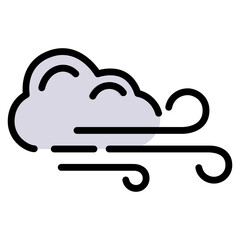 fog cloud filled line color icon