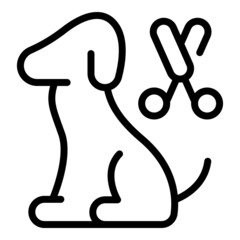 Sticker - Dog hair cut icon outline vector. Salon animal