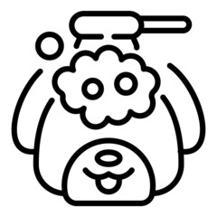 Sticker - Soap shower pet icon outline vector. Dog spa