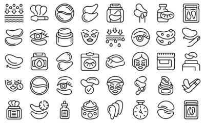 Wall Mural - Eye patches icons set outline vector. Beauty eye