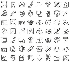 Poster - Editing tools icons set outline vector. Video create