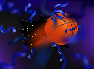 Poster - goal concept with basketball ball