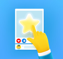 Aufkleber - Making evaluation in social media post. 3d vector illustration