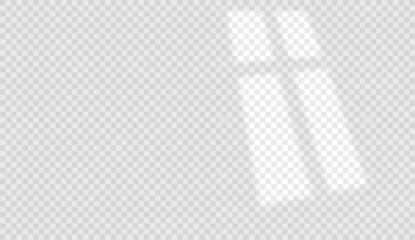 Aufkleber - Light of the window shadow overlay. Realistic vector template for design