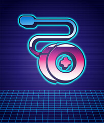 Poster - Retro style Yoyo toy icon isolated futuristic landscape background. 80s fashion party. Vector