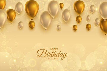 Wall Mural - happy birthday background in golden theme