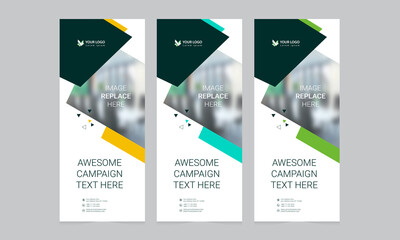 Wall Mural - Roll up banner vector template