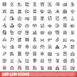 © ylivdesign - 100 law icons set, outline style