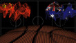 China vs Australia Basketball, smoke flag