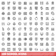 © ylivdesign - 100 school icons set, outline style