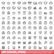 © ylivdesign - 100 school icons set, outline style