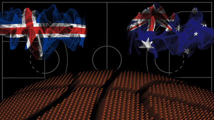 Wall Mural - Iceland vs Australia Basketball, smoke flag