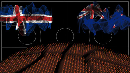 Wall Mural - Iceland vs New Zealand Basketball, smoke flag