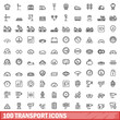 © ylivdesign - 100 transport icons set, outline style