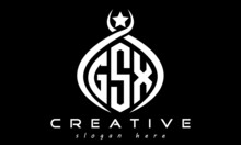 GSX Three Letters Monogram Curved Oval Initial Logo Design, Geometric Minimalist Modern Business Shape Creative Logo, Vector Template