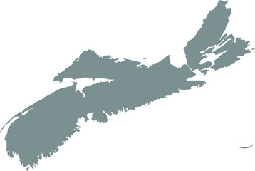 Wall Mural - Gray flat blank vector administrative map of the Canadian province of NOVA SCOTIA, CANADA