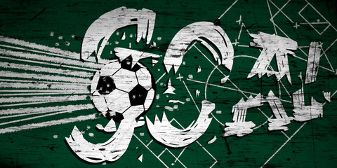 Wall Mural - Soccer or Football illustration ,scoring a goal, great soccer event in 2022,free copy space