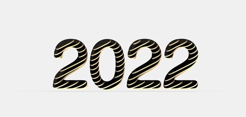 Poster - Happy New Year 2022. 3D illustration numbers isolated