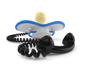 Poster - Baby dummy with telephone handset