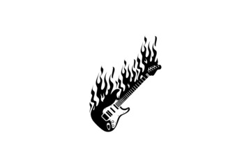 guitar logo fire