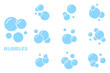 © keenan - Set of Bubbles icon. Soap foam, fizzy drink, oxygen bubble pictogram pack symbol template for graphic and web design collection logo vector illustration