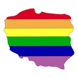 Poland map LGBT Polska mapa , tęczowa mapa polski