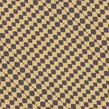 Vector Tartan Seamless Pattern. Traditional Plaid Ornament In Brown And Yellow Colors. Retro Vintage Textile Texture. Stylish Autumn Background Pattern With Small Diagonal Rhombuses. Repeated Design