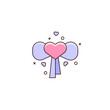 © Zore_M - Heart with a bow color line icon on white background. Love, marriage, wedding and romantic vector illustration in thin linear design.