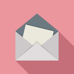 Poster - envelope card icon flat vector. send message